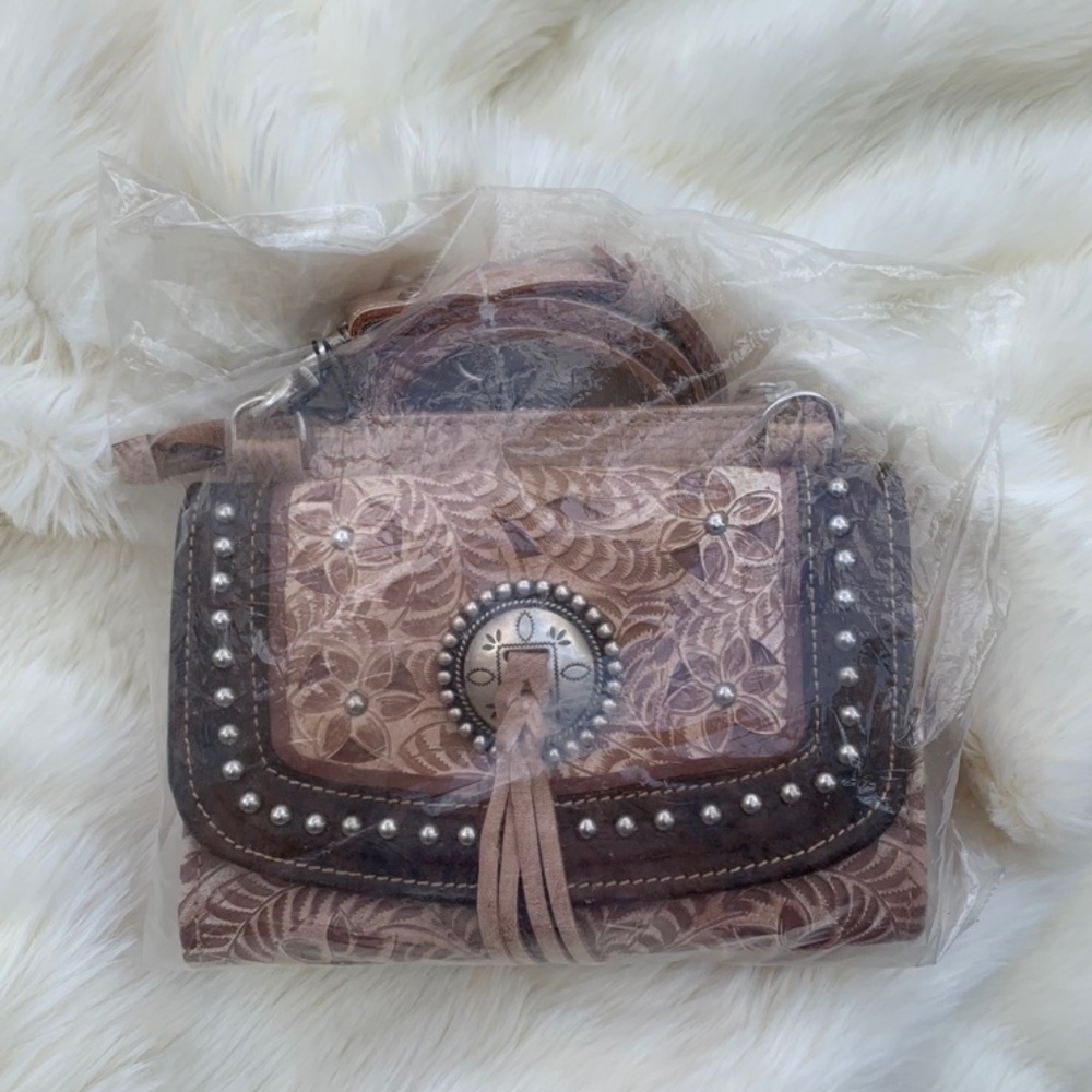 American West authentic handmade leather purse NWT